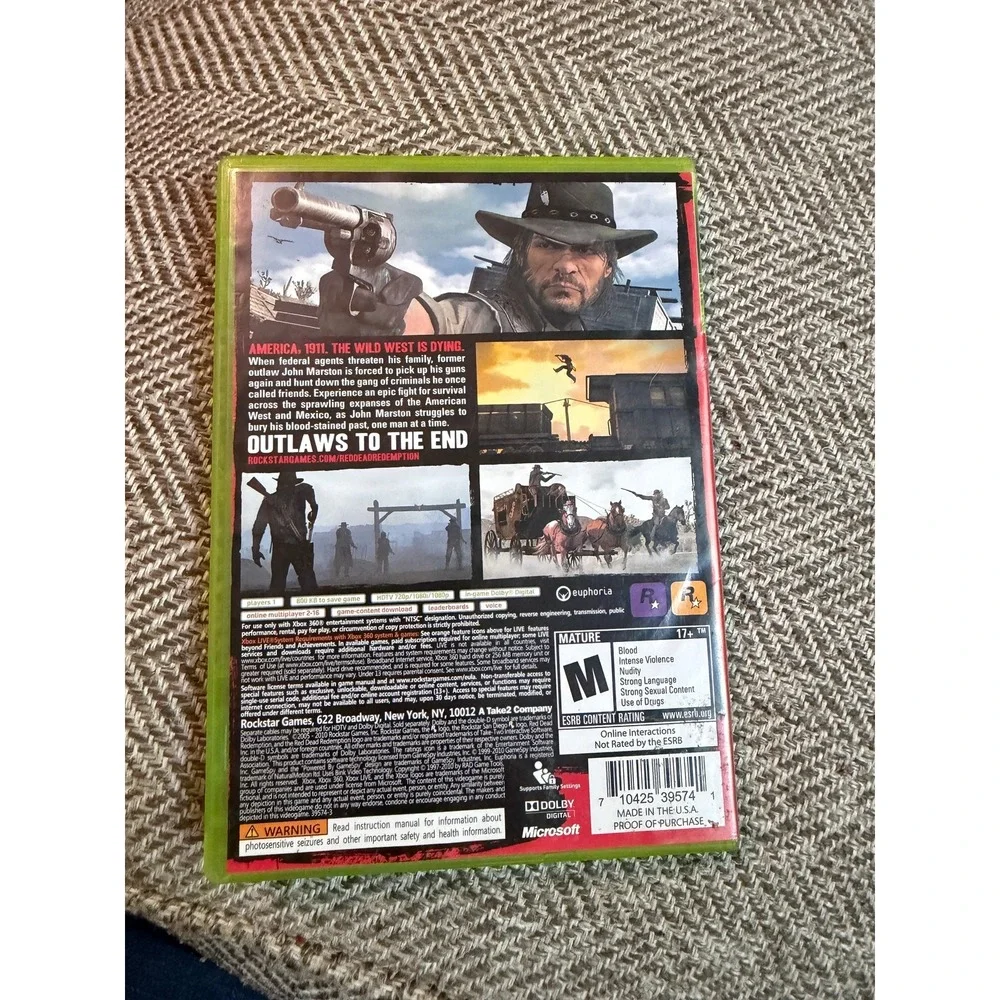 Red Dead Redemption Xbox 360 Rockstar Games Western Action Adventure Video Game